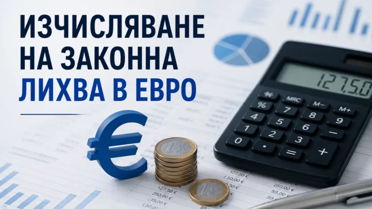 Изчисляване на законна лихва в евро